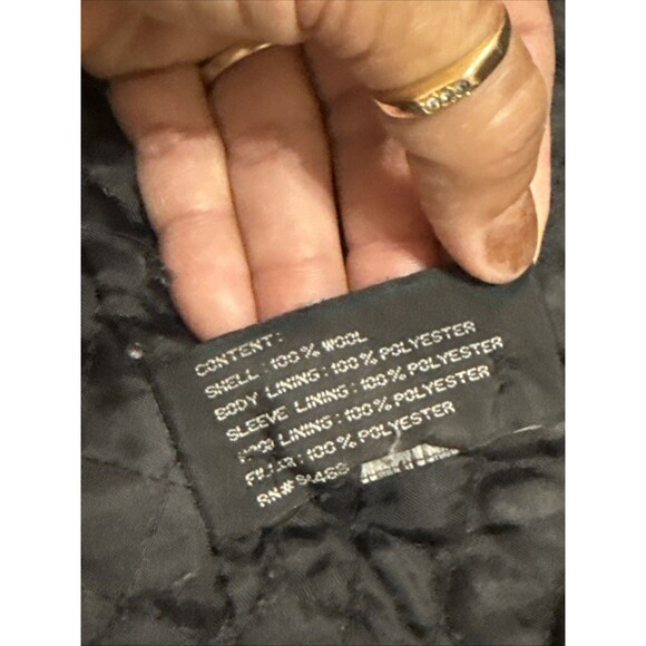 (W1)Liz Claiborne Men’s Wool Hidden Zipper Button Front Coat Size L Pockets - Picture 7 of 15